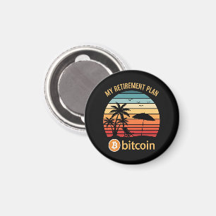 My Retirement Plan Bitcoin Beach Sunset Magnet