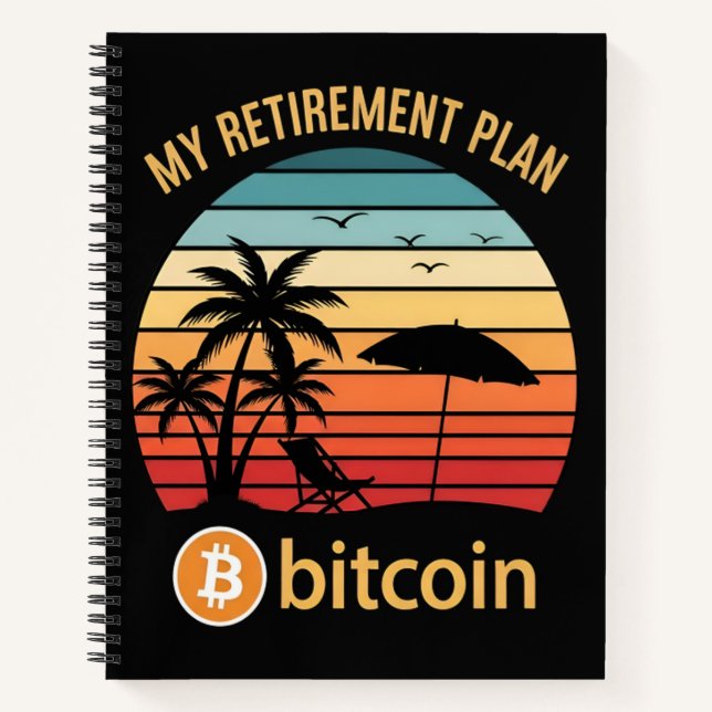 My Retirement Plan Bitcoin Beach Sunset Notebook (Front)
