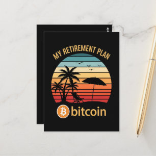 My Retirement Plan Bitcoin Beach Sunset Postcard