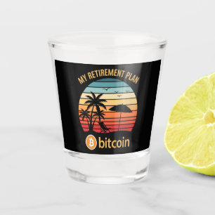 My Retirement Plan Bitcoin Beach Sunset Shot Glass