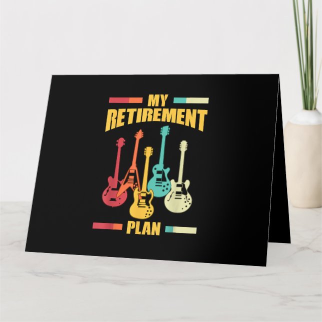 My Retirement Plan Electric Guitar Musical String  Card (Front)