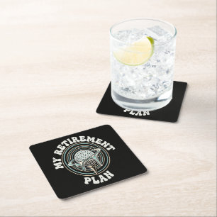 My Retirement Plan Golf Retirement Golfer Square Paper Coaster