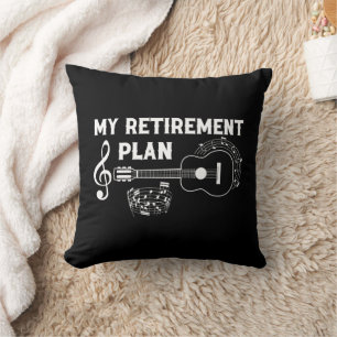 My Retirement Plan Guitar Funny Musicians Throw Pillow