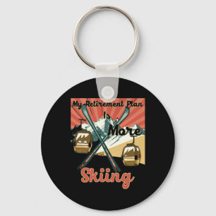 My Retirement Plan Is More Skiing - Funny Retro Vi Keychain