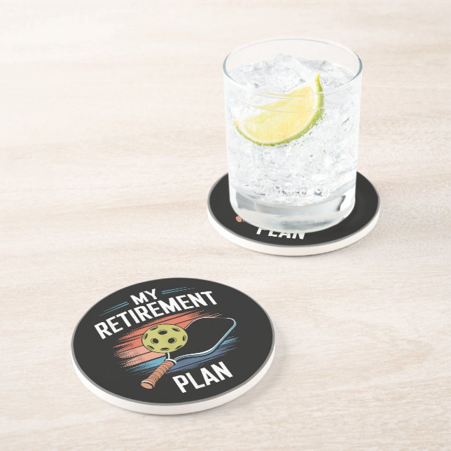 My Retirement Plan Pickleball Player Coaster (Side)