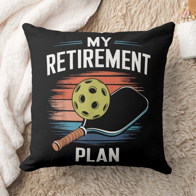 My Retirement Plan Pickleball Player Throw Pillow (Blanket)