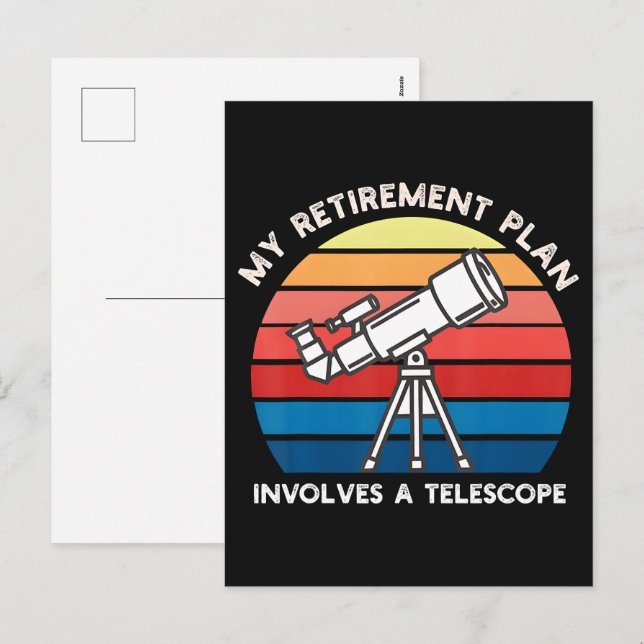My Retiret Plan Involves A Telescope Holiday Postcard (Front/Back)