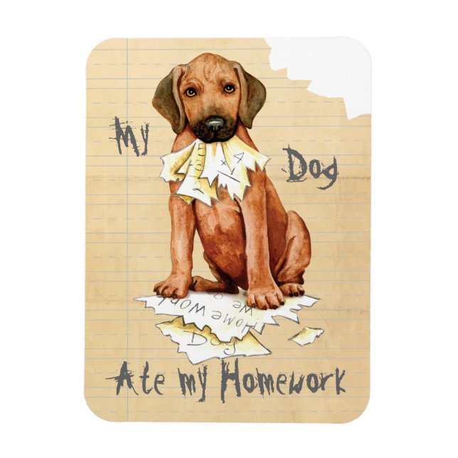 My Rhodesian Ridgeback Ate My Homework Magnet (Vertical)