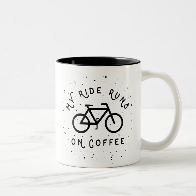My Ride Runs on Coffee - Cyclist Two-Tone Coffee Mug (Right)