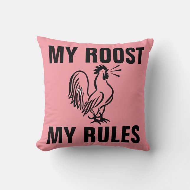 MY ROOST MY RULES ROOSTER PILLOWS (Front)