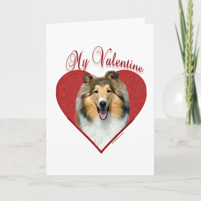 My Rough Collie Valentine Holiday Card (Front)