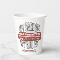 My Rules Classic Red Car Retro Mechanic