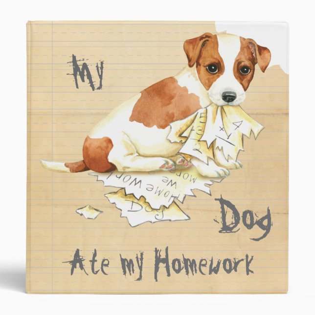 My Russell Terrier Ate My Homework Binder (Front)