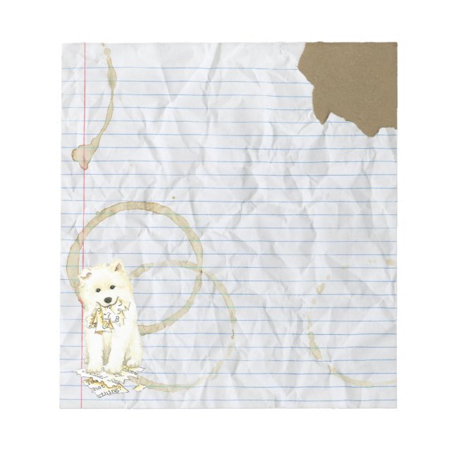 My Samoyed Ate my Lesson Plan Notepad (Front)