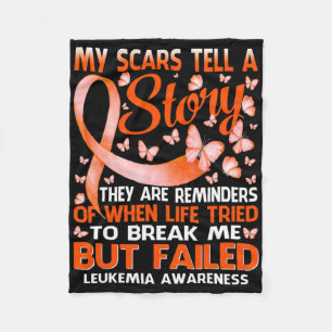 My Scars Tell A Story Leukaemia Awareness Butterfl Fleece Blanket