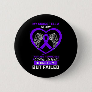 My Scars Tell A Story Purple Fibromyalgia Awarenes 2 Inch Round Button