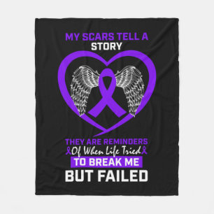 My Scars Tell A Story Purple Hodgkin's Lymphoma Aw Fleece Blanket