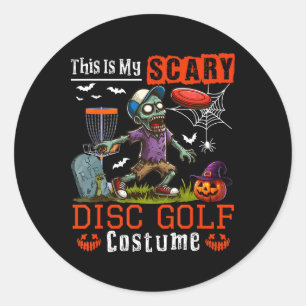 My Scary Disc Golf Costume Horror Halloween Player Classic Round Sticker
