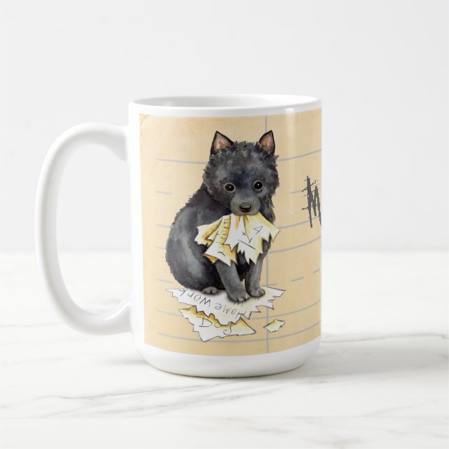 My Schipperke Ate My Homework Coffee Mug (Left)