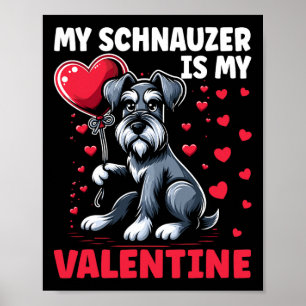 My Schnauzer Is My Valentine Valentine's Day Dog O Poster
