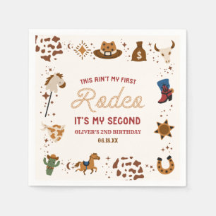 My Second Rodeo Western Cowboy 2nd Birthday Party Napkin