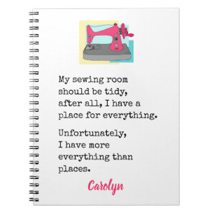 My sewing room should be tidy ... personalized not notebook