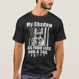 My Shadow German Shepherd Proud American Flag T-Shirt