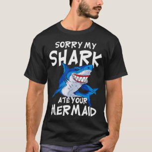 My Shark Ate Your Mermaid Funny Kids Party Boys Gi T-Shirt