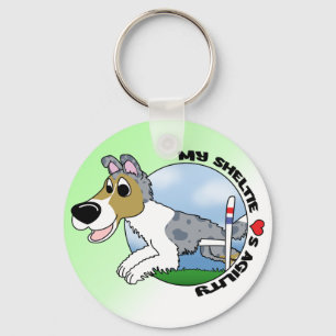 My Sheltie Loves Agility Keychain