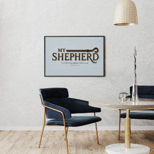 MY SHEPHERD – Mist Blue Psalm 23:1 Wall Art