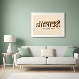 MY SHEPHERD – Warm Cream Psalm 23:1 Wall Art