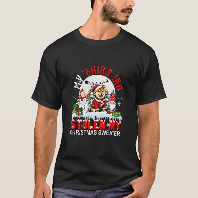 My Shiba Inu Stolen My Christmas Sweater Santa Dog (Front)