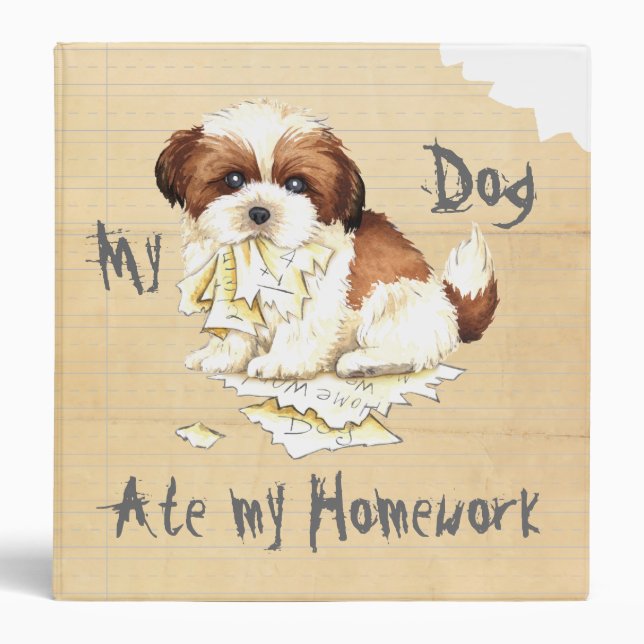 My Shih Tzu Ate my Homework Binder (Front)