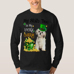 My Shih Tzu Is My Lucky Charm Cute Dog Patricks Da T-Shirt