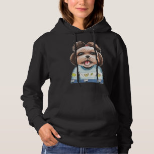 My Shih Tzu Watercolor Pet Portrait Dog Mom Dog Hoodie