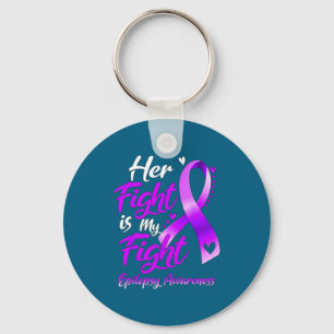 My Shirt Her Fight Fight Epilepsy Awareness Keychain