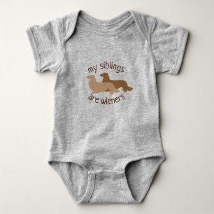My Siblings are Long Hair Wieners Dachshunds Baby Bodysuit