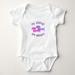 My Siblings are Wieners Dachshunds Doxie Baby Bodysuit