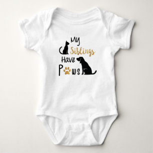 My siblings have paws baby bodysuit