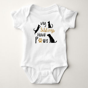My siblings have paws baby bodysuit