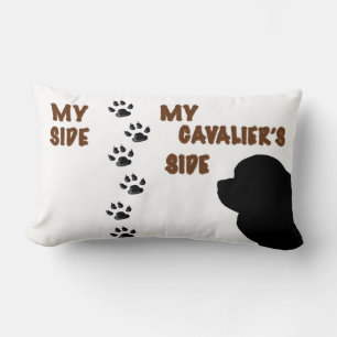 My Side & My Cavalier's Side Pillow With Paw Print