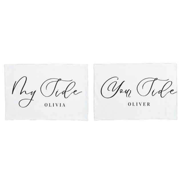 My side your side personalized elegant script pill pillowcase (Front-Set)
