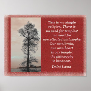 My Simple Religion - Dalai Lama quote -art print