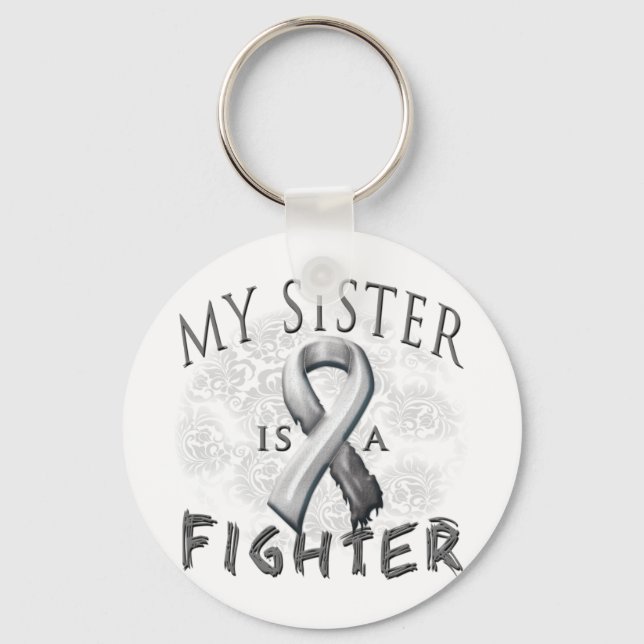 My Sister Is A Fighter Grey Keychain (Front)