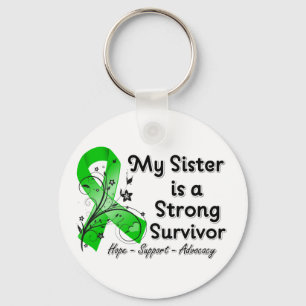 My Sister is a Strong Survivor Green Ribbon Keychain