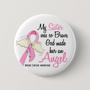 My Sister Is An Angel 2 Breast Cancer Inch Round Button