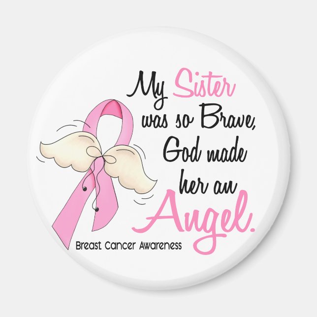My Sister Is An Angel 2 Breast Cancer Magnet (Front)