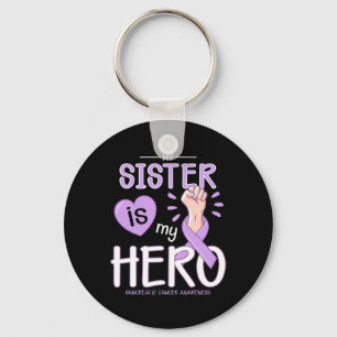 My Sister Is My Hero Pancreatic Cancer Awareness Keychain