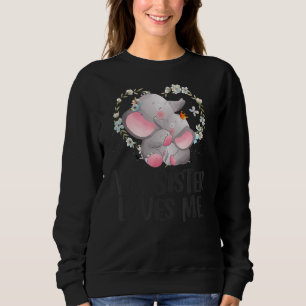 My Sister Loves Me Cute Elephant Girl Kid Tee Moth