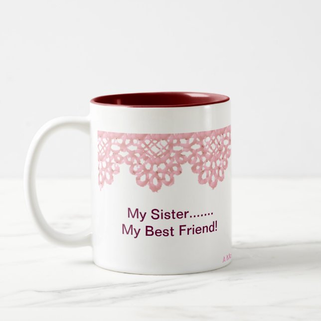 My Sister....My Best Friend Two-Tone Coffee Mug (Left)